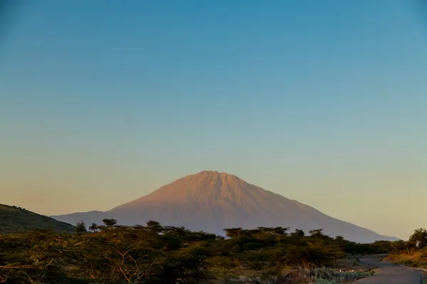 Mount Meru rising above the Arusha savanna at sunrise - Tanzania's second-highest peak and the perfect acclimatisation climb before attempting Kilimanjaro