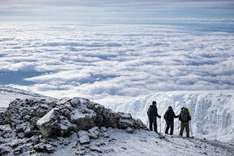 Five Worlds climate band on Kilimanjaro ascent: west north eary pace